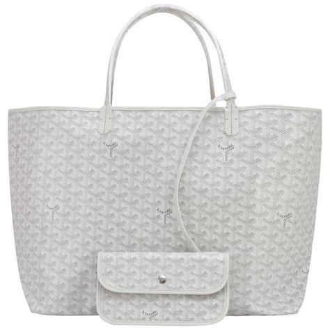 goyard tote white small|authentic Goyard tote.